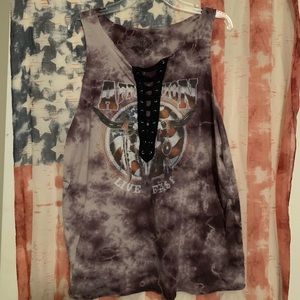 Affliction lace up tank M